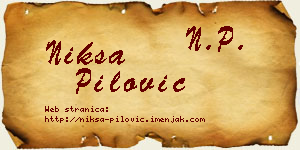 Nikša Pilović vizit kartica